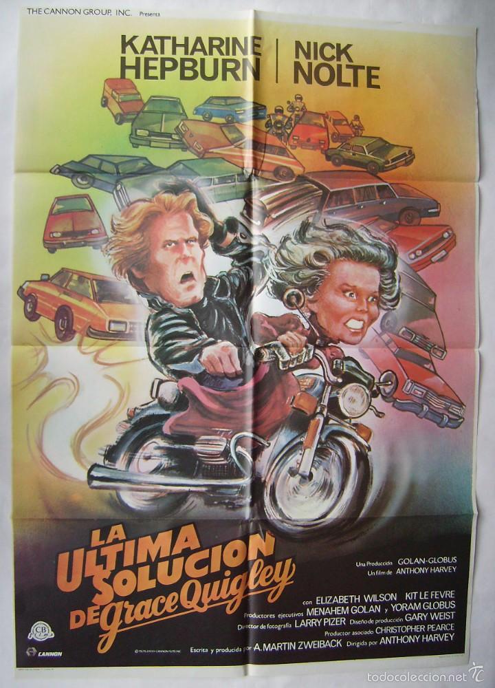 Cinema: LA ULTIMA SOLUCI&Oacute;N DE GRACE QUIGLEY, con Katharine Herburn. POSTER. 68 X 99. 1984.