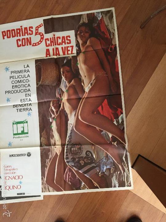 Cine: podrias con 5 chicas a la vez poster 100x80 buen estado n&ordm; 22