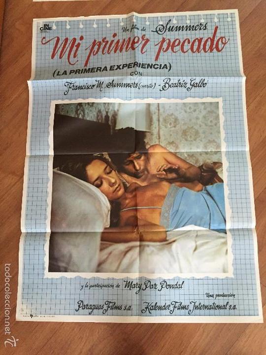 Cinema: el primer pecado poster 100x70 buen estado n&ordm; 42