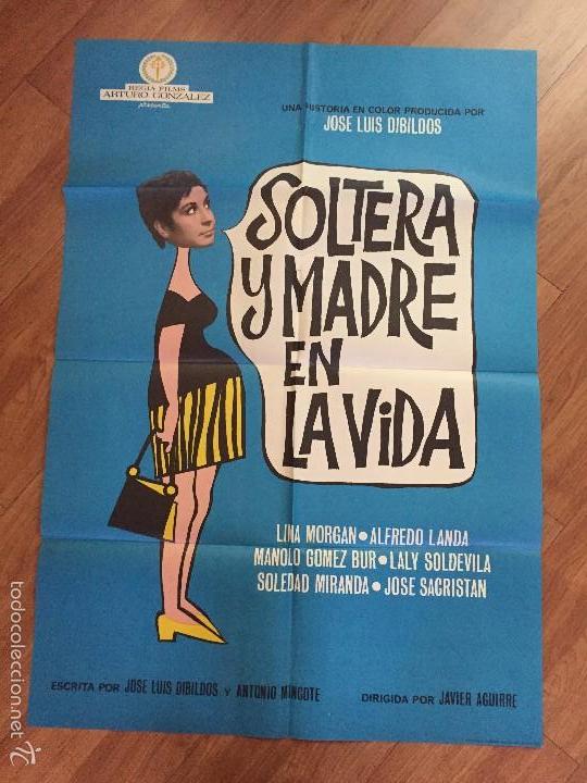 Cine: soltera y madre en la vida poster de 100x70 buen estado n&ordm; 97