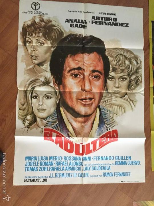 Cin&eacute;ma: el adultero poster 100x70 buen estado n&ordm; 134