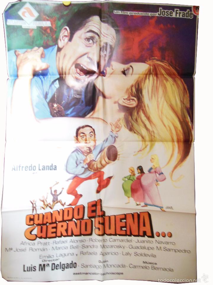 Kino: CUANDO EL CUERNO SUENA&hellip;1974. DELGADO Luis M&ordf; (Director) JANO (Dise&ntilde;o) 70x100 cm