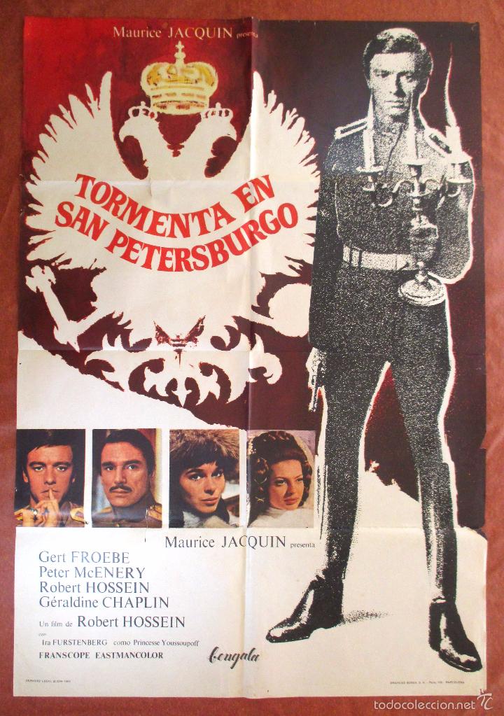 Cinema: POSTER CARTEL CINE ORIGINAL ,TORMENTA EN SAN PETERSBURGO - J'AI TU&Eacute; RASPOUTINE - ITL 1963