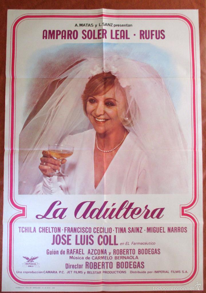 Cin&eacute;ma: POSTER CARTEL CINE ORIGINAL ,LA AD&Uacute;LTERA - ROBERTO BODEGAS - ESP 1975