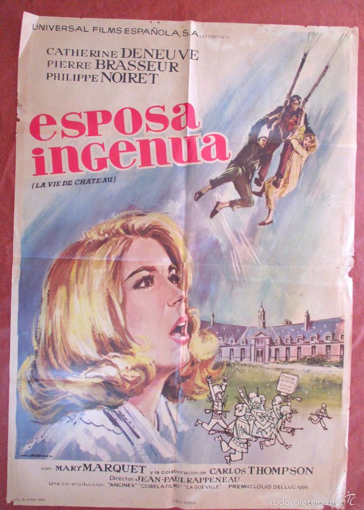 Kino: POSTER CARTEL CINE ORIGINAL, ESPOSA INGENUA - LA VIE DE CH&Acirc;TEAU - JEAN-PAUL RAPPENEAU - FRA 1966