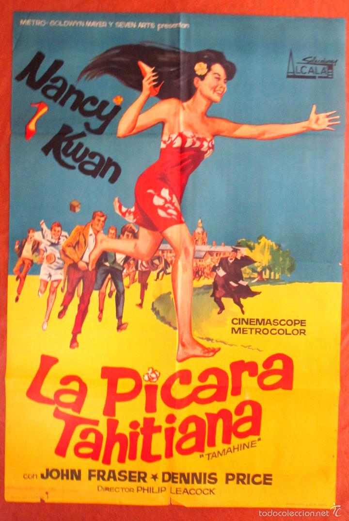 Cin&eacute;ma: POSTER CARTEL CINE ORIGINAL, LA P&Iacute;CARA TAHITIANA - TAMAHINE - PHILIPE LEACOCK - UK 1963