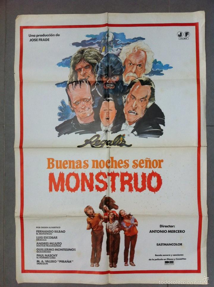 Kino: CARTEL DE CINE 70X100 BUENAS NOCHES SE&Ntilde;OR MONSTRUO DIRECTOR ANTONIO MERCERO EN PERFECTAS CONDICIONES
