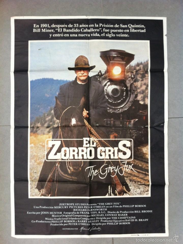 Kino: CARTEL DE CINE 70X100 EL ZORRO GRIS DIRECTOR PHILLIP BORSOS PEQUE&Ntilde;OS AGUJERITOS EN EL CENTRO