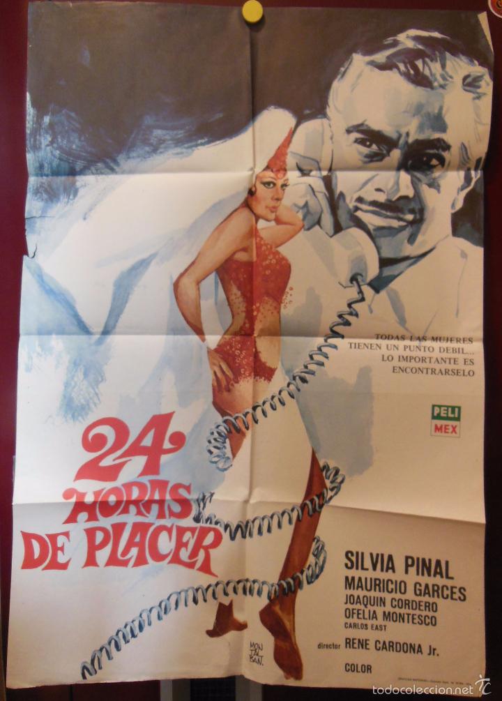 Cinema: 24 HORAS DE PLACER. CARDONA Rene (Director) MONTALBAN (Dise&ntilde;o) 1974. 70x100 cm