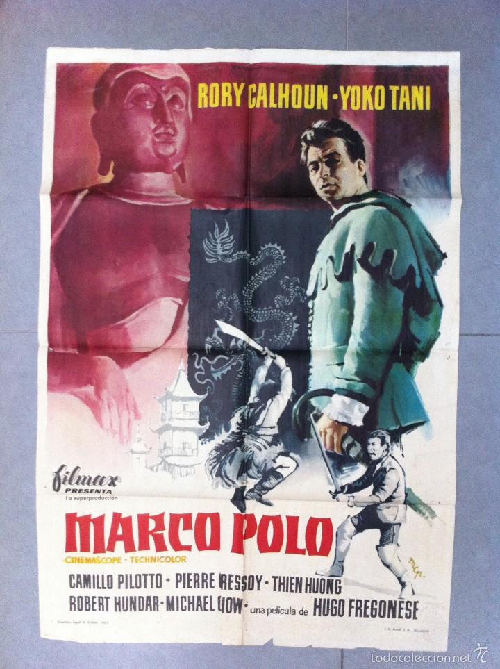 Cine: CARTEL DE CINE 70X100 MARCO POLOCON RORY CALHOUN Y YOKO TANI DIRECTOR HUGO FREGONESE 1962