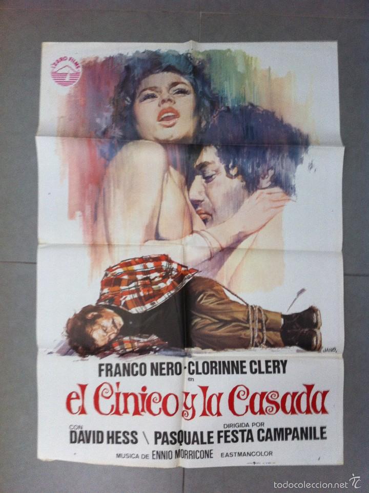 Kino: CARTEL DE CINE ORIGINAL 70X100 EL CINICO Y LA CASADA CON FRANCO NERO Y CLORINNE CLERY