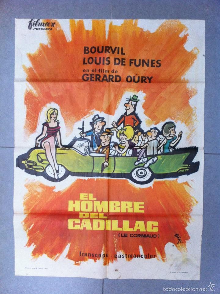 Cinema: CARTEL DE CINE 70X100 EL HOMBRE DEL CADILLAC CON BOURVIL Y LOUIS DE FUNES DIRECTOR GERARD OURY 1965