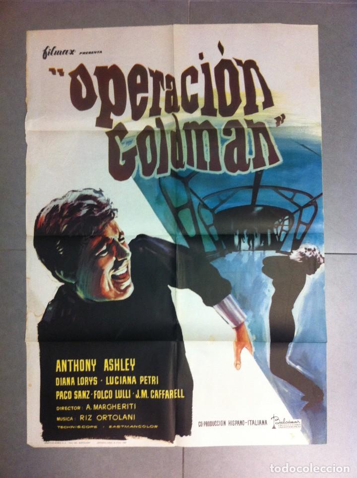 Cine: CARTEL DE CINE 70X100 OPERACION GOLDMAN CON ANTHONY ASHLEY Y DIANA LORYS DIRECTOR A MARGHERITI 1966
