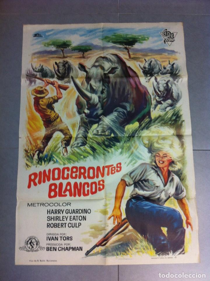 Cine: CARTEL DE CINE 70X100 RINOCERONTES BLANCOS CON HARRY GUARDINO Y SHIRLEY EATON DIRECTOR IVAN TORS 64