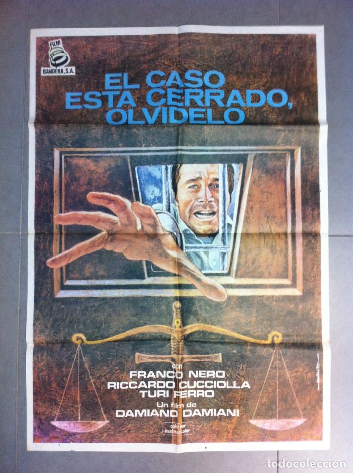 Cinema: CARTEL DE CINE 70X100 EL CASO ESTA CERRADO OLVIDELO CON FRANCO NERO Y TURI FERRO DIRECTOR DAMIANI