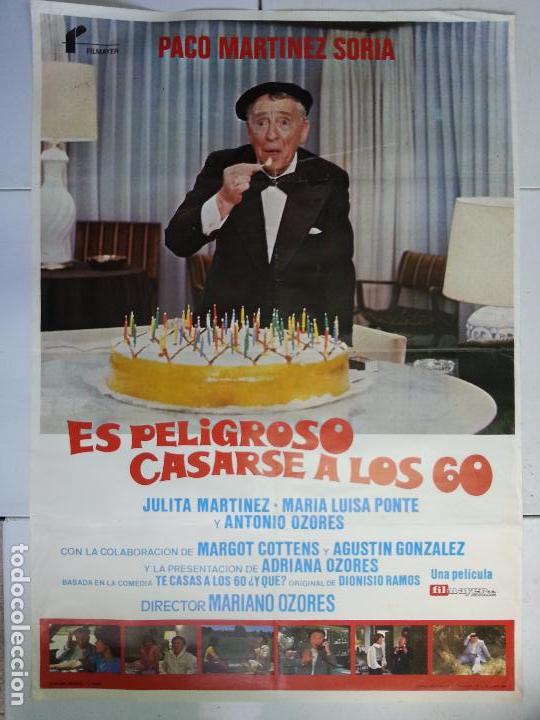 Cinema: ANTIGUO CARTEL DE CINE 70 X 100 CM. ES PELIGROSO CASARSE A LOS 60 - 1980