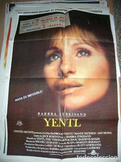 Cine: Poster original de cine 70x100cm YENTL CON BARBARA STREISAND