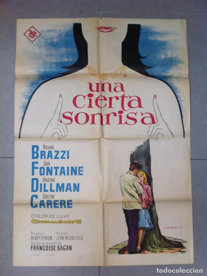 Cine: CARTEL DE CINE 70X100 UNA CIERTA SONRISA CON ROSSANO BRAZZI Y JOAN FONTAINE DIR JEAN NEGULESCO