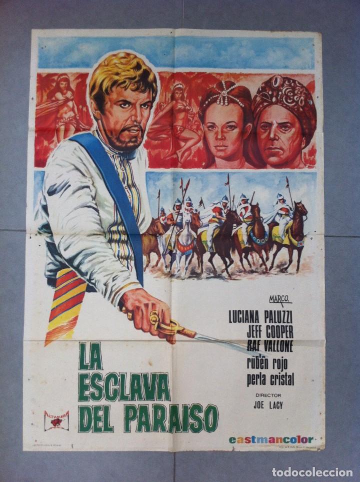 Cine: CARTEL DE CINE 70X100 LA ESCLAVA DEL PARAISO CON LUCIANA PALUZZI Y JEFF COOPER DIRECTOR JOE LACY