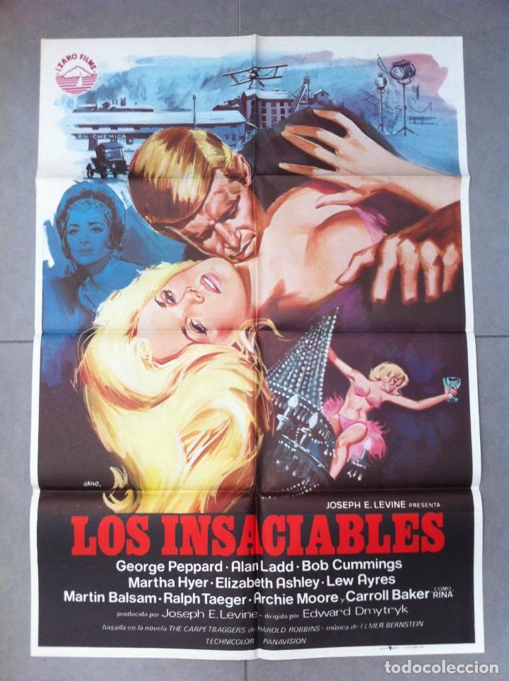 Cine: CARTEL DE CINE 70X100 LOS INSACIABLES CON GEORGE PEPPARD Y ALAN LADD DIRECTOR EDWARD DMYTRYK