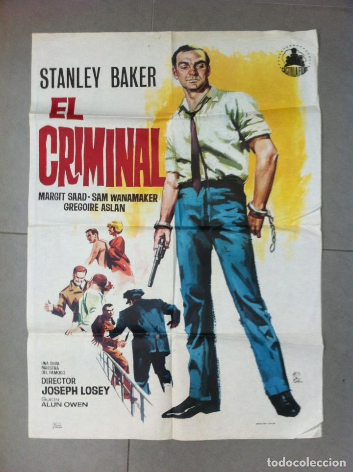 Cine: CARTEL DE CINE 70X100 EL CRIMINAL CON STANLEY BAKER Y MARGIT SAAD DIRECTOR JOSEPH LOSEY 1966
