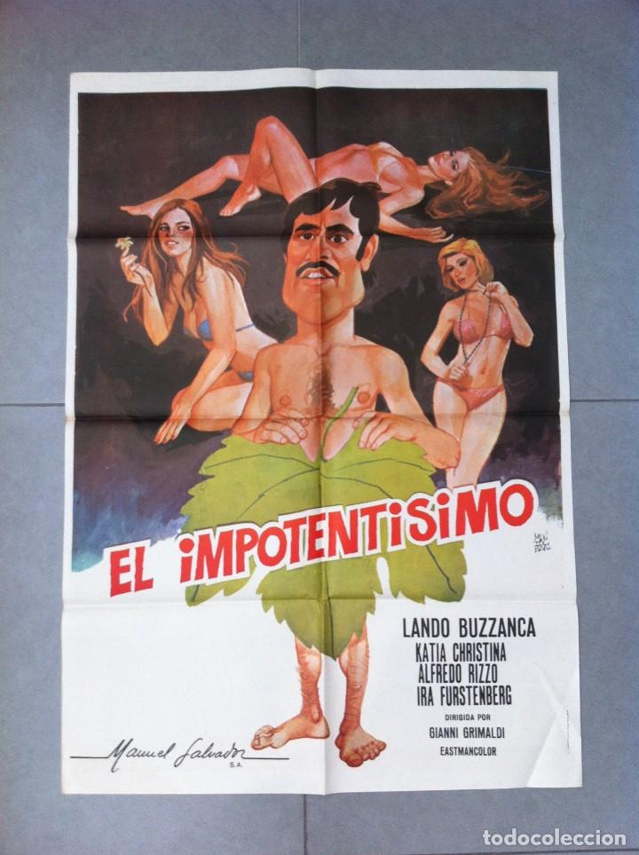 Cinema: CARTEL DE CINE 70X100 ORIGINAL EL IMPOTENTISIMO CON LANDO BUZZANCA Y KATIA CHRISTINA DIR GRIMALDI