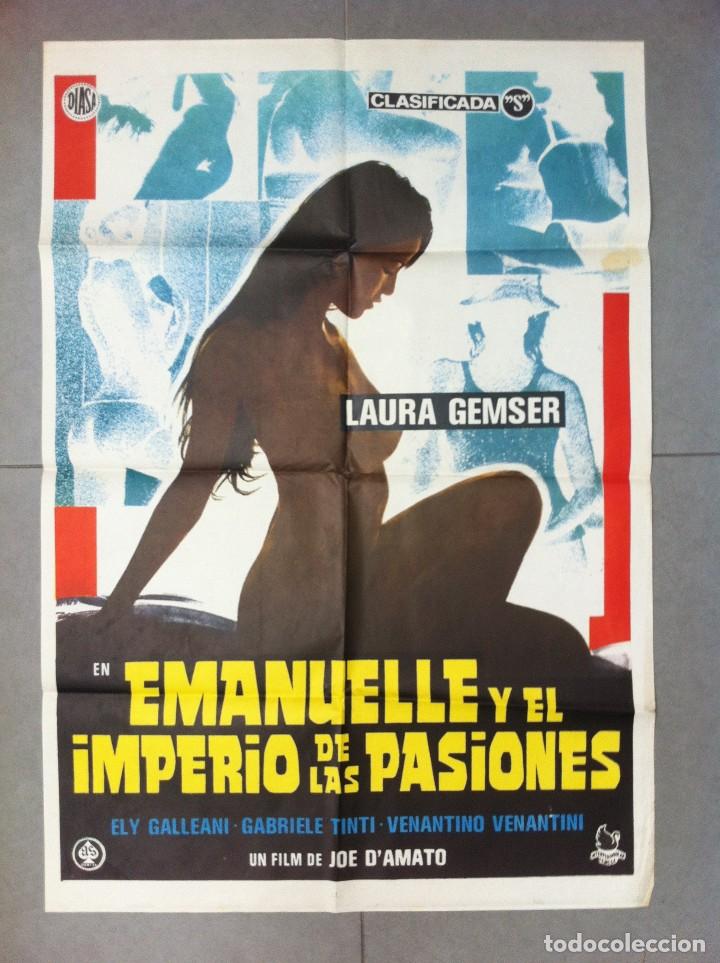 Cine: CARTEL DE CINE 70X100 ORIGINAL EMANUELLE Y EL IMPERIO DE LAS PASIONES CON LAURA GEMSER CLASIFICADA S
