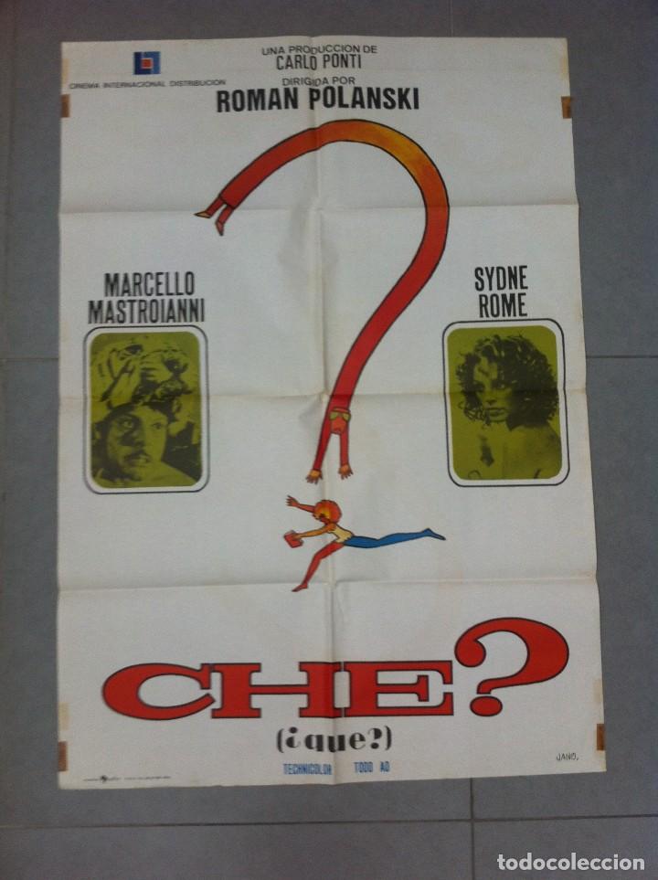 Cinema: CARTEL DE CINE 70X100 ORIGINAL CHE? CPM MARCELLO MASTROIANNI Y SYDNE ROME DIR ROMAN POLANSKI