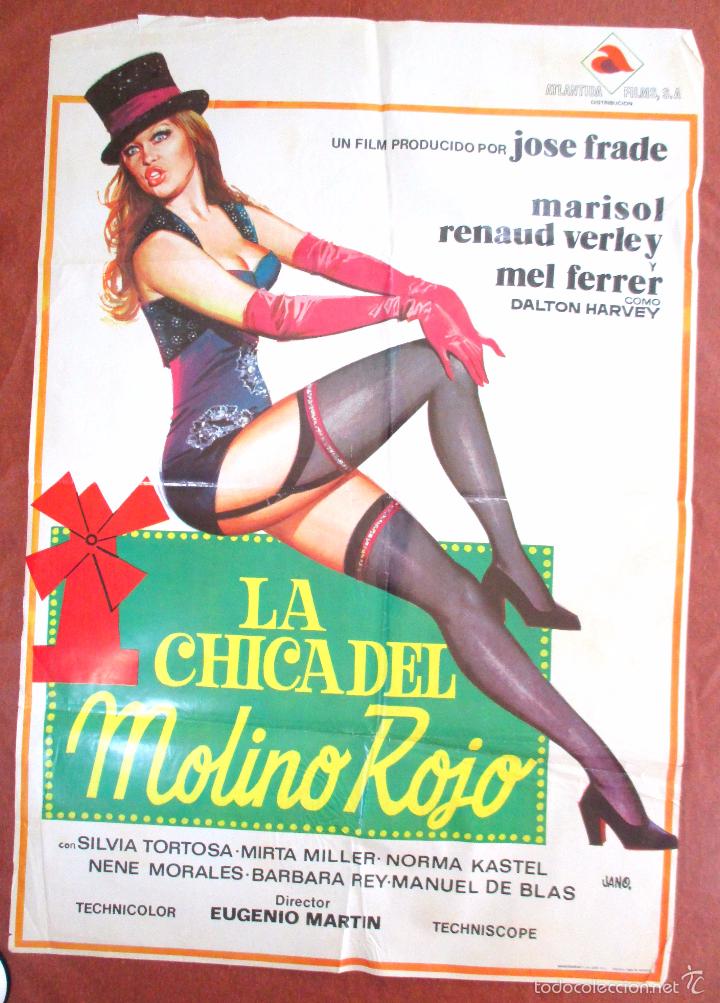 Cinema: POSTER CARTEL CINE ORIGINAL , LA CHICA DEL MOLINO ROJO , MARISOL , 1973