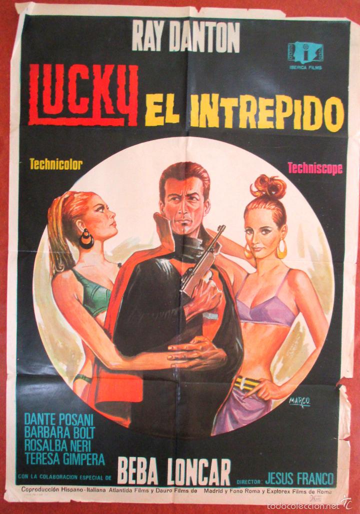 Cinema: POSTER CARTEL CINE ORIGINAL , LUCKY EL INTR&Eacute;PIDO , RAY DANTON , 1967