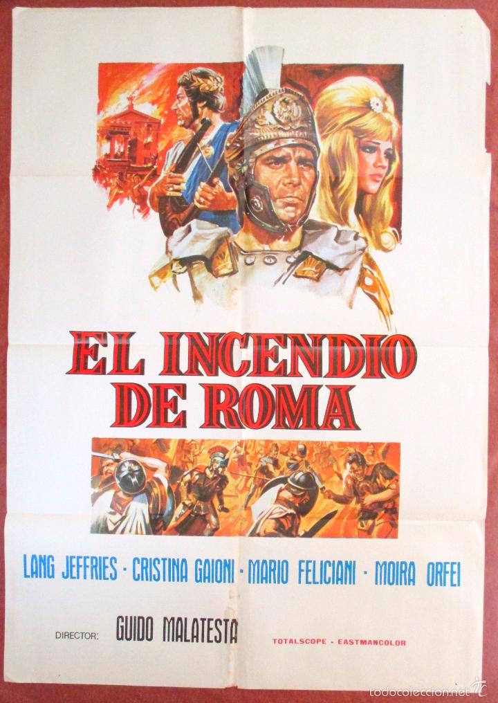 Cine: POSTER CARTEL CINE ORIGINAL , EL INCENDIO DE ROMA, GUIDO MALATESTA , 1965