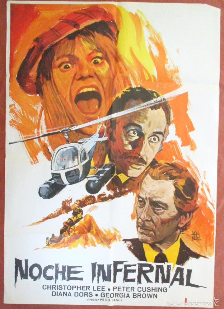 Cinema: POSTER CARTEL CINE ORIGINAL , NOCHE INFERNAL , CHRISTOPHER LEE , 1973