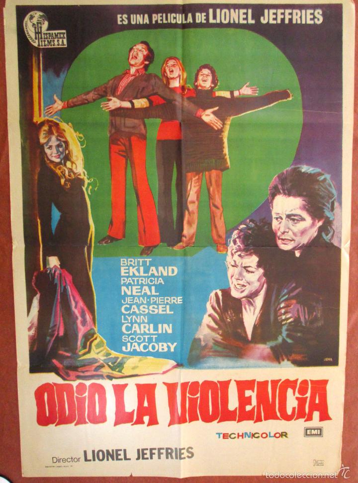 Cine: POSTER CARTEL CINE ORIGINAL , ODIO LA VIOLENCIA , 1973
