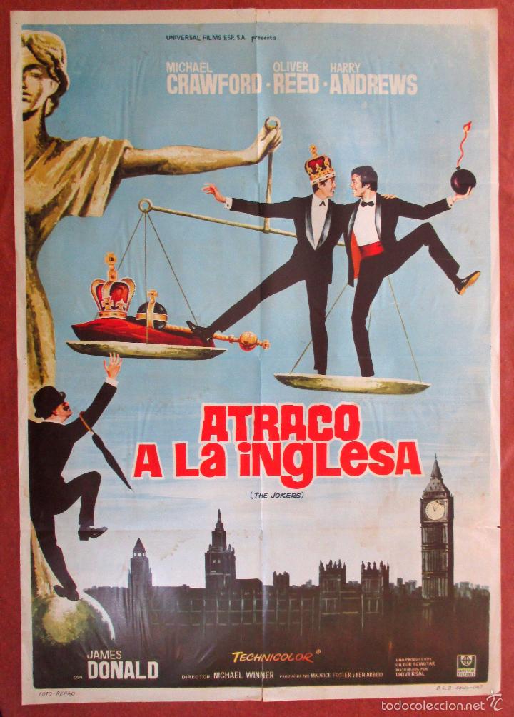 Cine: POSTER CARTEL CINE ORIGINAL , ATRACO A LA INGLESA , 1967