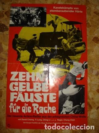 Cinema: MAM-110 DAVID CHIANG 1972 POSTER CARTEL DE CINE FILM -KUNG FU KILLERS- 48 X 30 CMS