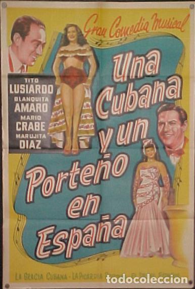 Cine: TITO LUSIARDO - BLANQUITA AMARO , Una Cubana y Un Porte&ntilde;o En Espa&ntilde;a