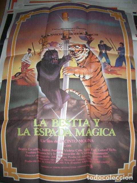 Cine: LA BESTIA Y LA ESPADA MAGICA POSTER ORIGINAL DE 65X93CM CON PAUL NASCHY