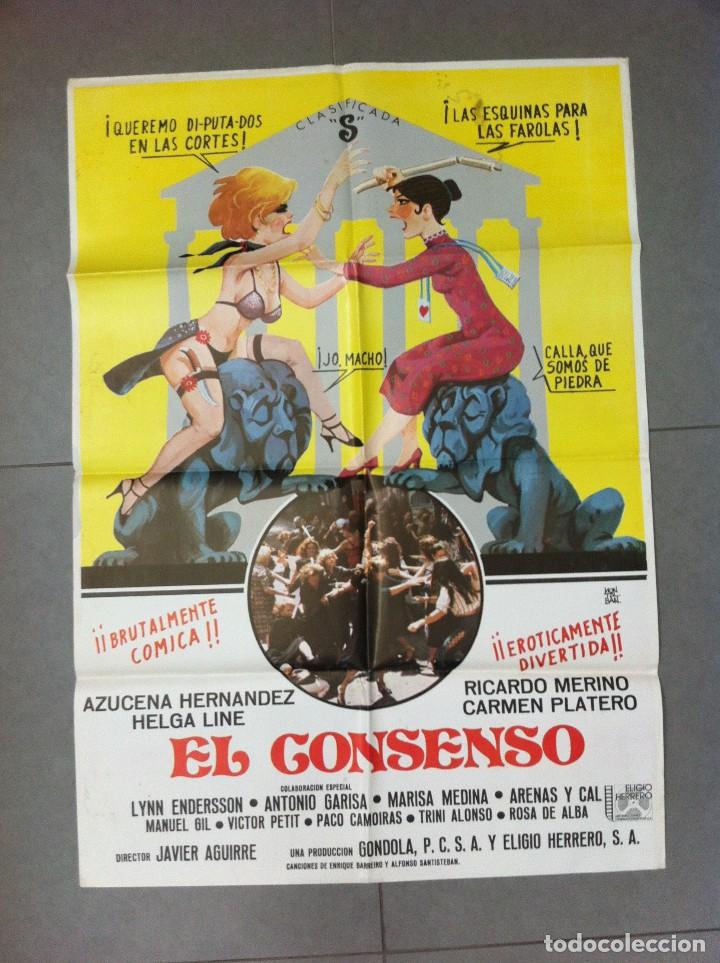 Cinema: CARTEL DE CINE 70X100 ORIGINAL EL CONSENSO CON AZUCENA HERNANDEZ Y RICARDO MERINO DIR JAVIER AGUIRRE