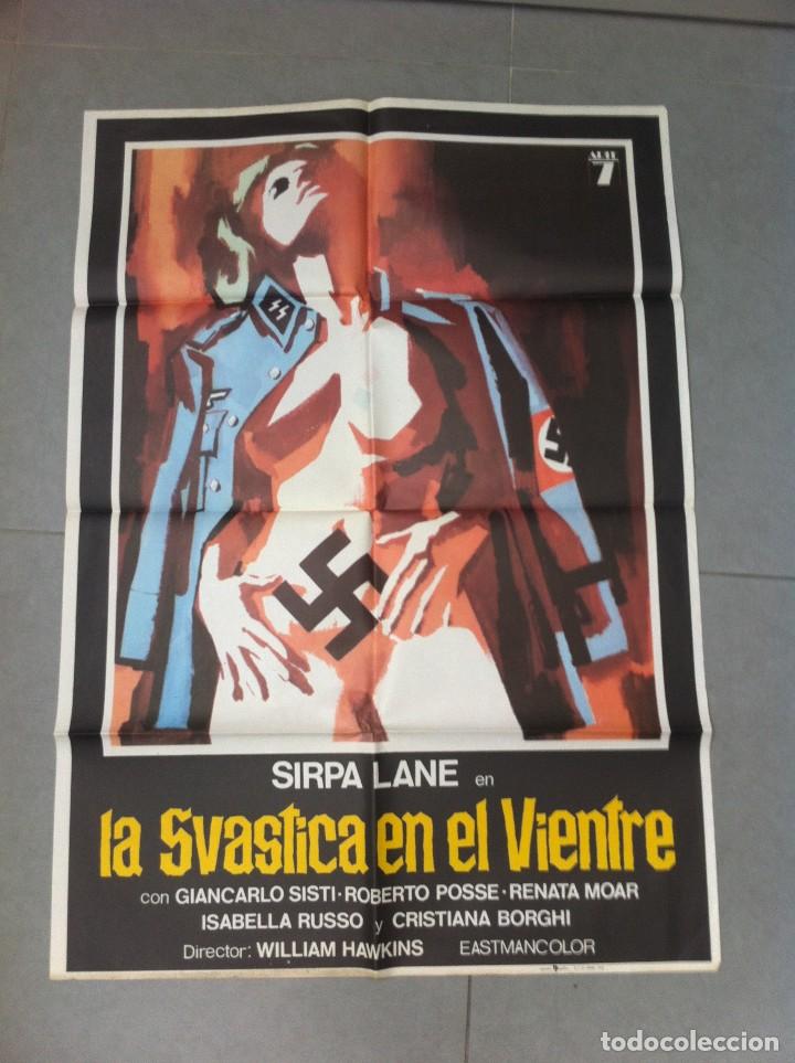 Cinema: CARTEL DE CINE 70X100 ORIGINAL LA SVASTICA EN EL VIENTRE CON SIRPA LANE DIR WILLIAM HAWKINS