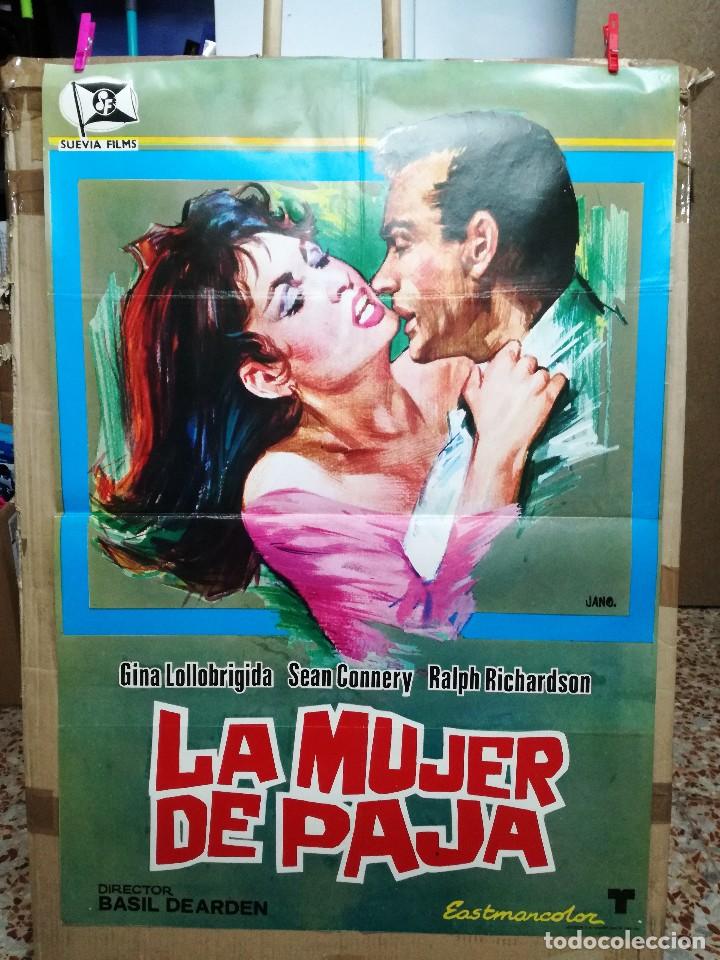 Cinema: LA MUJER DE PAJA- GINA LOLLOBRIGIDA SEAN CONNERY POSTER ORIGINAL 70X100