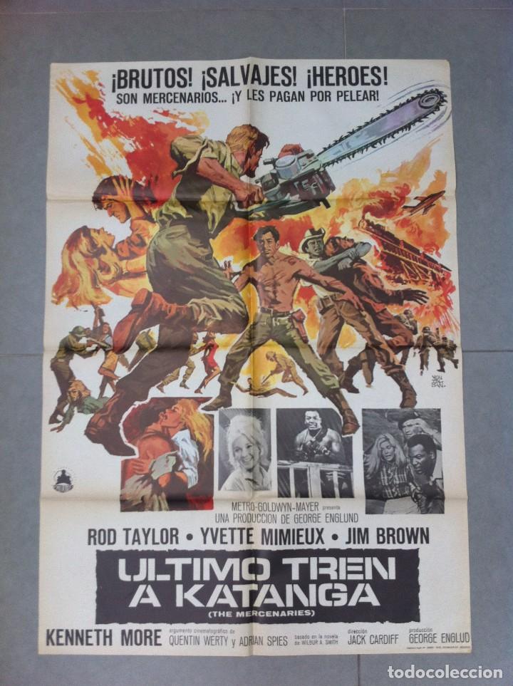 Cinema: CARTEL DE CINE 70X100 ORIGINAL ULTIMO TREN A KATANGA CON ROD TAYLOR Y JIM BROWN DIR JACK CARDIFF