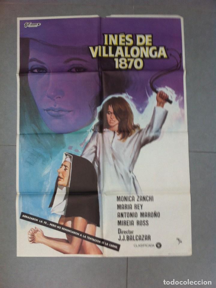 Cinema: CARTEL DE CINE 70X100 ORIGINAL INES VILLALONGA 1870 CON MONICA ZANCHI Y MARIA REY DIR JJ BALCAZAR