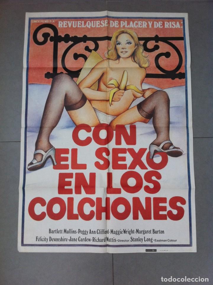 Cinema: CARTEL DE CINE 70X100 ORIGINAL CON EL SEXO EN LOS COLCHONES CON BARTLETT Y PEGGY ANN CLIFFORD