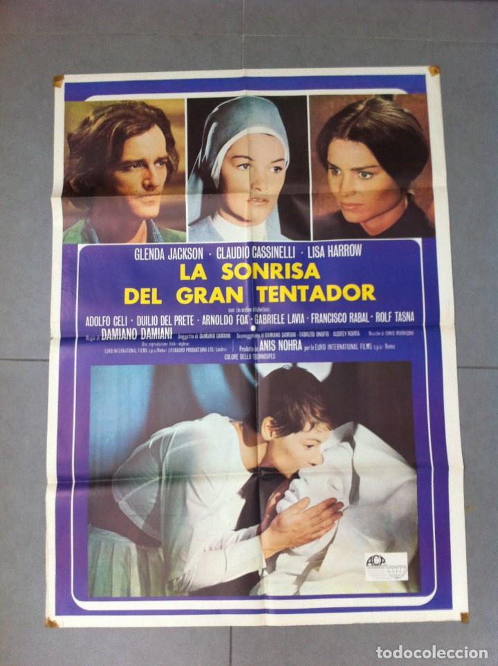 Cinema: CARTEL DE CINE 70X100 ORIGINAL LA SONRISA DEL GRAN TENTADOR CON GLENDA JACKSON Y CLAUDIO CASSINELLI