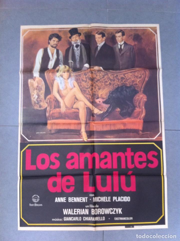 Cinema: CARTEL DE CINE 70X100 ORIGINAL LOS AMANTES DE LULU CON ANNE BENNENT Y MICHELE PLACIDO DIR BOROWCZYK