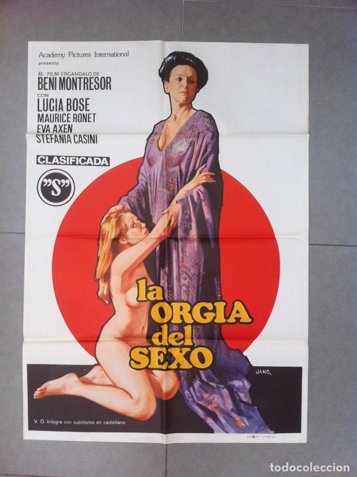 Cinema: CARTEL DE CINE 70X100 ORIGINAL LA ORGIA DEL SEXO CLASIFICADA S CON LUCIA BOSE Y MAURICE RONET