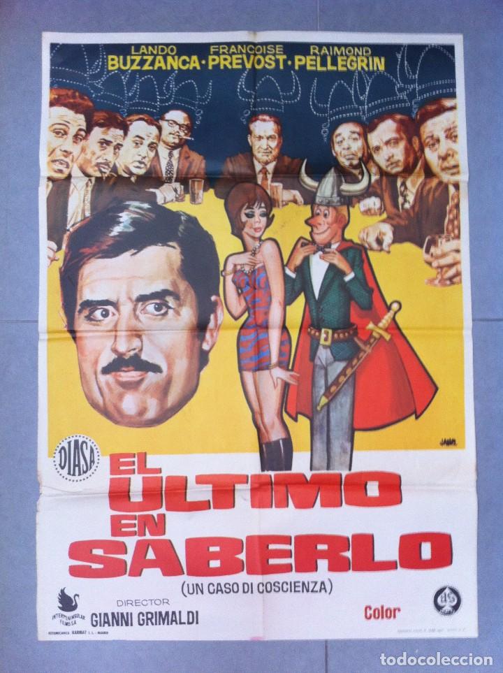 Cinema: CARTEL DE CINE 70X100 ORIGINAL EL ULTIMO EN SABERLO CON LANDO BUZZANCA DIR GIANNI GIRMALDI
