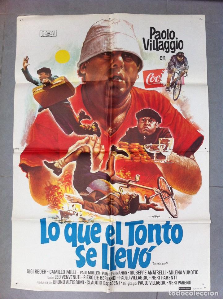 Cinema: CARTEL DE CINE 70X100 ORIGINAL LO QUE EL TONTO SE LLEVO CON PAOLO VILLAGGIO Y GIGI REDER