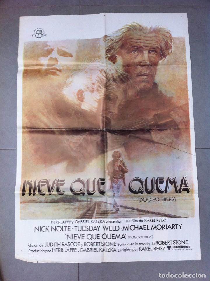 Cinema: CARTEL DE CINE 70X100 ORIGINAL NIEVE QUE QUEMA CON NICK NOLTE Y TUESDAY WELD DIR KAREL REISZ