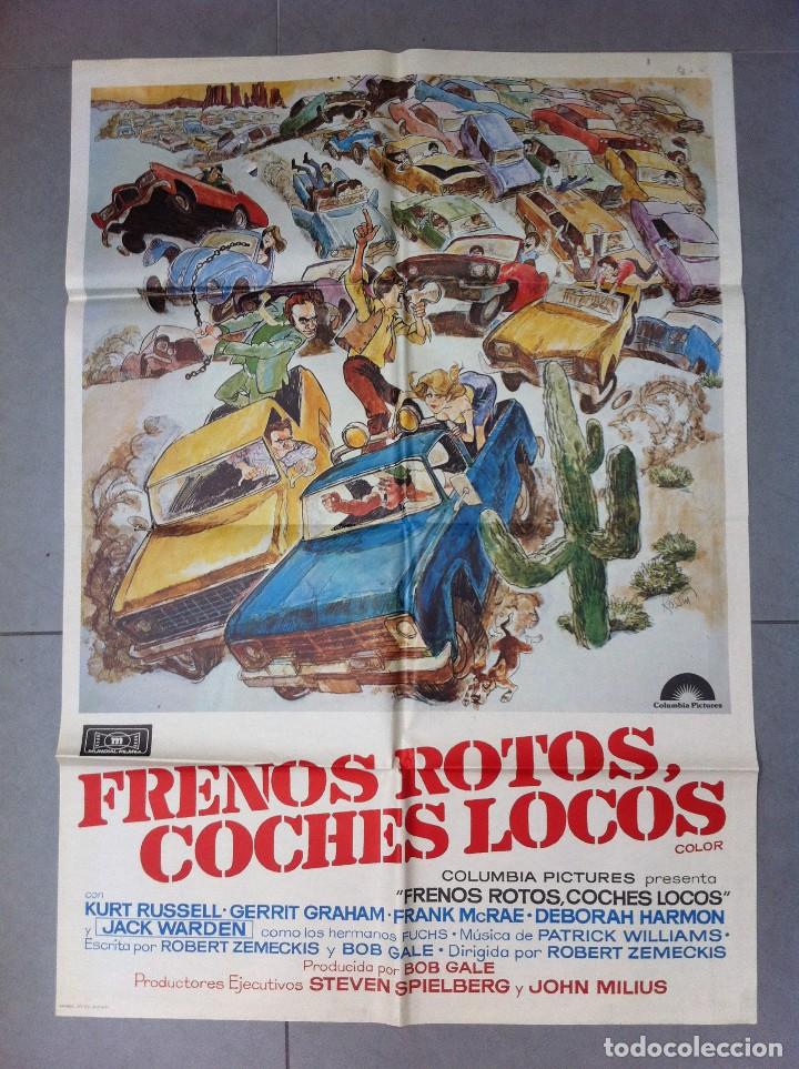 Cinema: CARTEL DE CINE 70X100 ORIGINAL FRENOS ROTOS COHCES LOCOS CON KURT RUSSELL Y GERRIT GRAHAM DIR ZEMECK